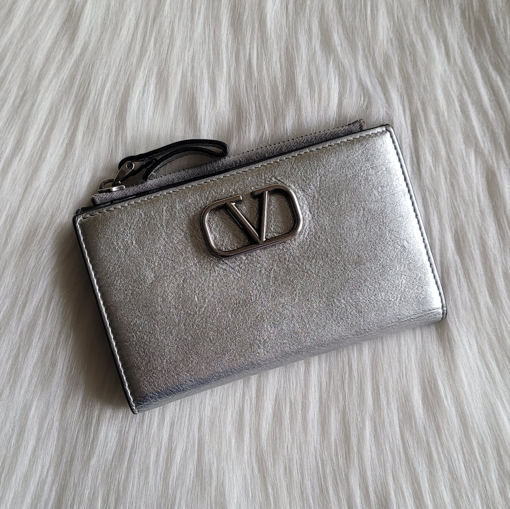 Valentino Garavani VSLING Metallic Leather Wallet